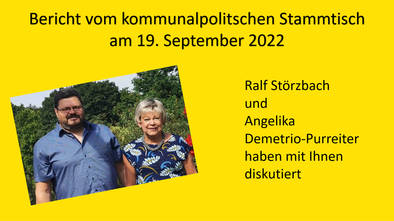 Unsere kommunalpolitischen Stammtische finden wieder regelmäßig statt