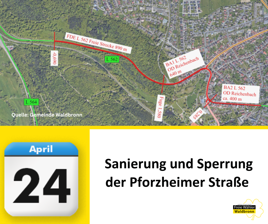 Thema: Sanierung der Pforzheimer Straße seit 24.04.2023